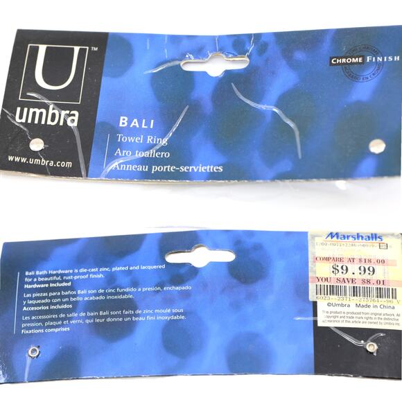 Umbra Bali Chrome Finish Towel Ring Die Cast Zinc - Picture 6 of 7